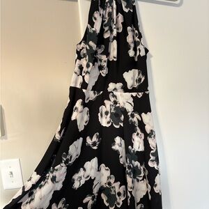 Express Black and White Floral Maxi Dress